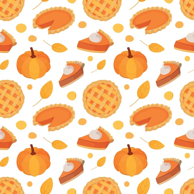 Fundo de padrão repetitivo colorido de ilustrações relacionadas à celebração do feriado de Ação de Graças.