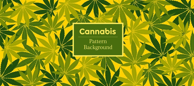 Vetor fundo de padrão sem costura de folha de maconha maconha cannabis