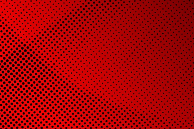 Fundo de padrão vermelho e preto de meio tom pontilhado abstrato