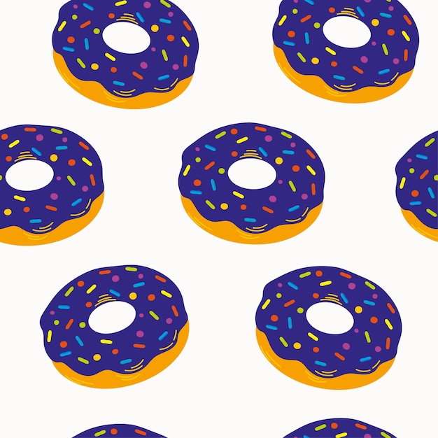 fundo de padrão vetorial Seamless Donuts