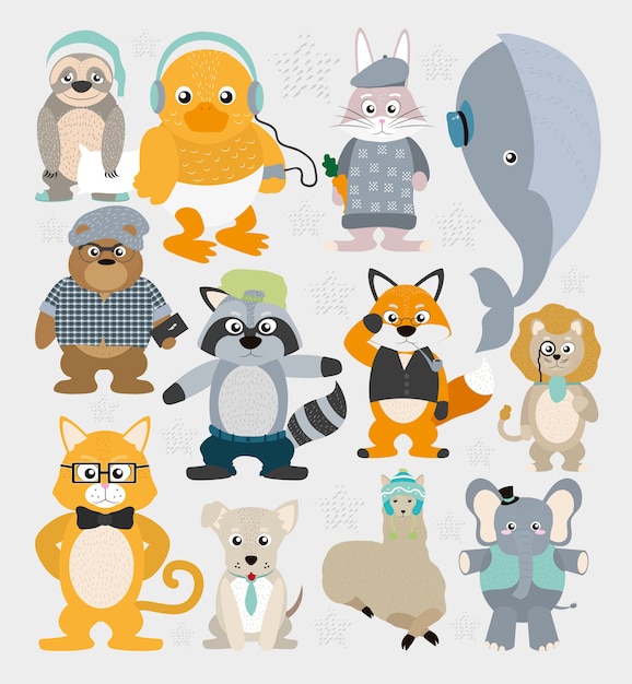 Fundo de padrões de animais bonitos