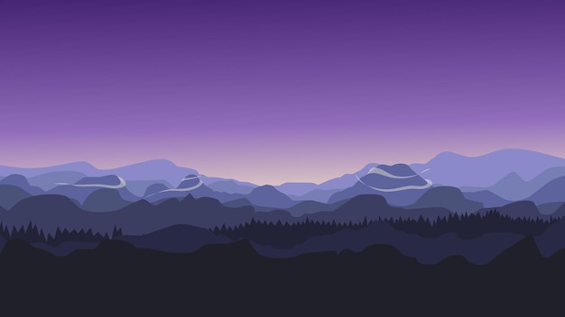 Fundo de paisagem de montanhas roxas