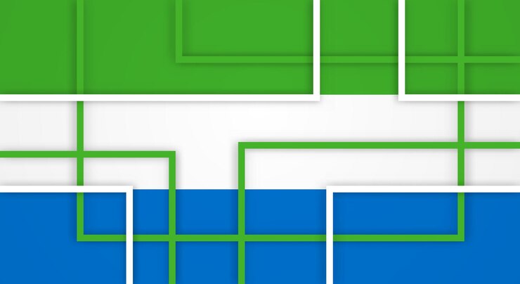 Vetor fundo de papel de linhas de listras quadradas geométricas abstratas com bandeira de serra leoa
