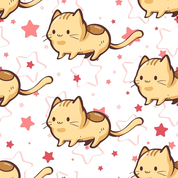 Gatos Papel De Parede Sem Emenda Do Vetor Dos Desenhos Animados Ilustração  do Vetor - Ilustração de liso, wallpaper: 118780169