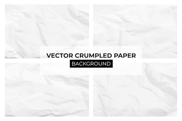 Vetor fundo de papel em branco amassado branco fundo de vetor realista