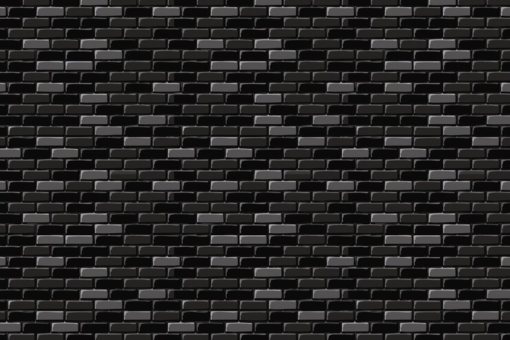 Vetor fundo de parede de tijolo preto ilustração vetorial preto e branco
