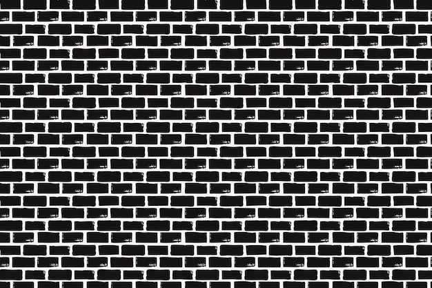 Fundo de parede de tijolo preto Ilustração vetorial preto e branco