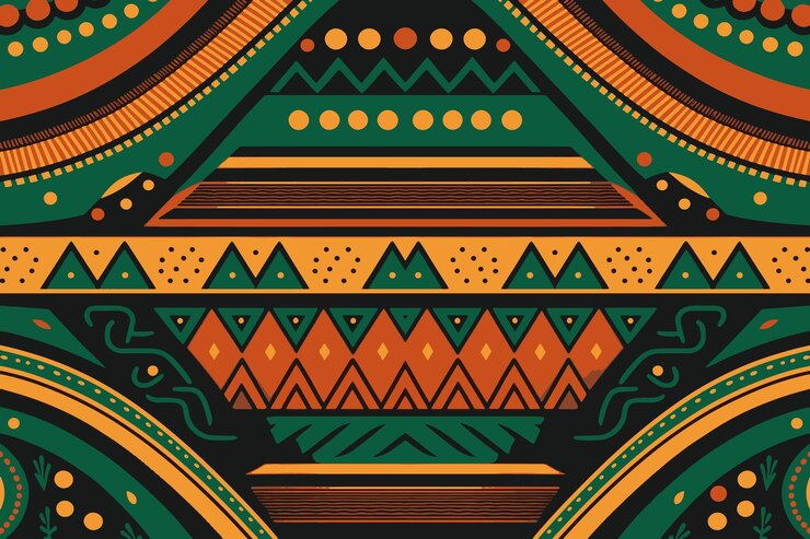 Vetor fundo de patchwork africano com design tradicional de motivo africano