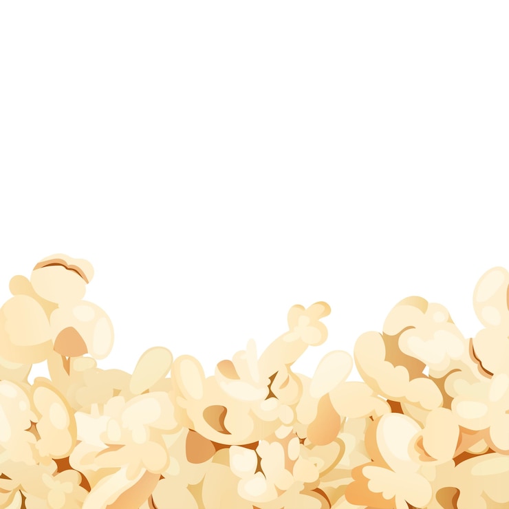 Vetor fundo de pedaços de pipoca para conceitos de comida de filme de cinema