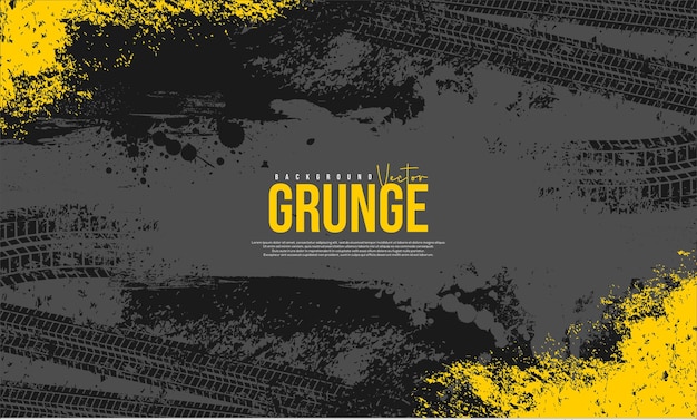 Vetor fundo de pneus grunge vector abstrato preto e amarelo