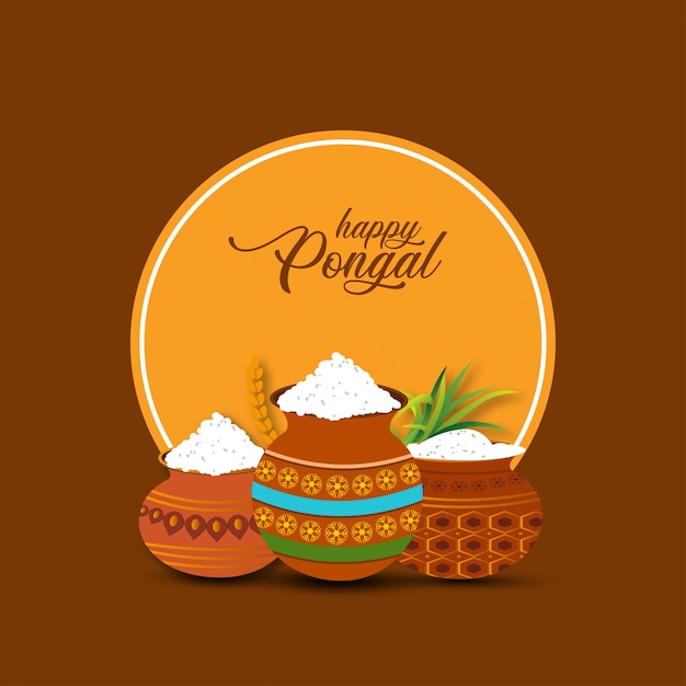 Fundo de pongal feliz. ilustração vetorial