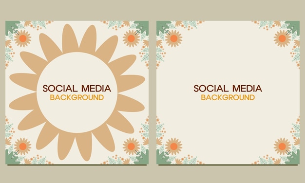 Fundo de postagem em mídia social com ornamento floral natural adequado para design de banner de postagem em mídia social