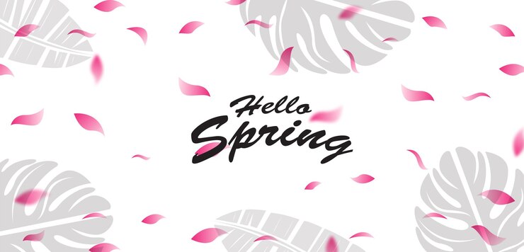 Vetor fundo de primavera fresco com tema rosa