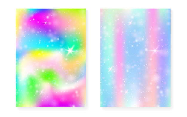 Fundo de princesa com gradiente de arco-íris kawaii magic unicorn