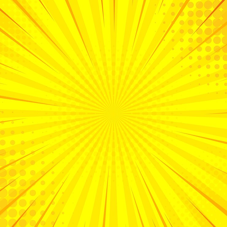 Fundo de quadrinhos amarelo pop art com ponto de meio-tom de explosão. Quadrinhos dos desenhos animados. ilustração.
