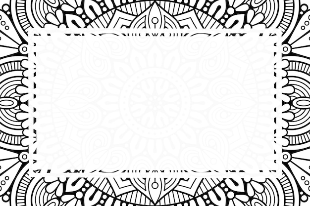 Fundo de quadro em branco com estilo de ornamento de mandala