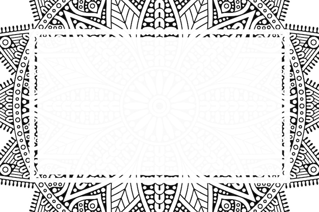 Vetor fundo de quadro em branco com estilo de ornamento de mandala