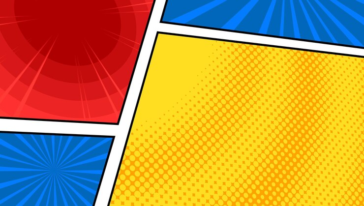 Vetor fundo de quadro em quadrinhos com várias cores divertidas
