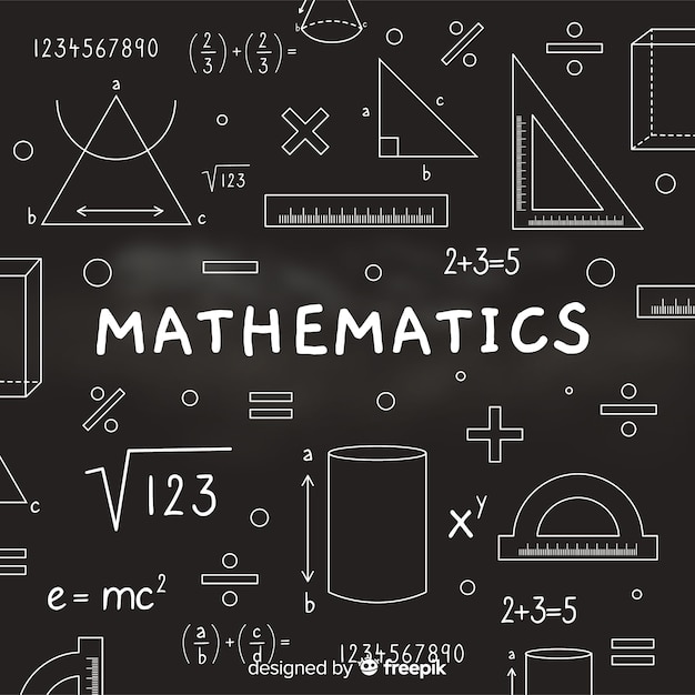 Vetor fundo de quadro realista de matemática