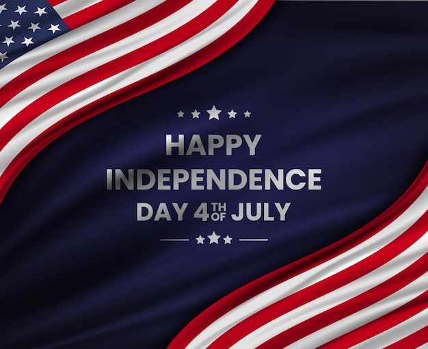 Fundo de quatro de julho - ilustração vetorial do dia da independência americana - tipográfico de 4 de julho