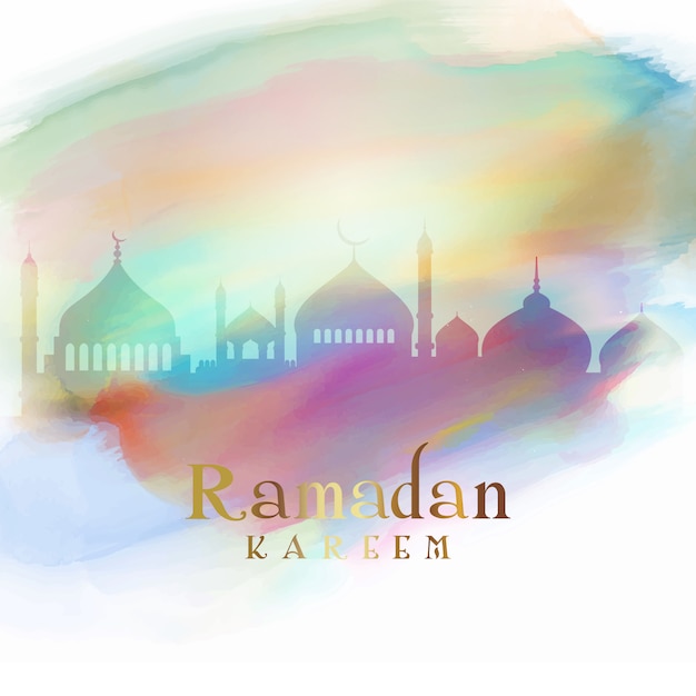 Fundo de Ramadã com silhuetas de Mesquita