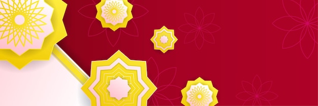 Fundo de ramadã de luxo com padrão de arabesco vermelho estilo oriental islâmico árabe design decorativo para banner de folheto de capa de pôster de impressão