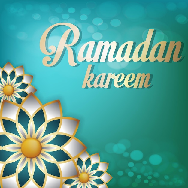 Fundo de ramadan kareem com ilustração vetorial de mandala dourada
