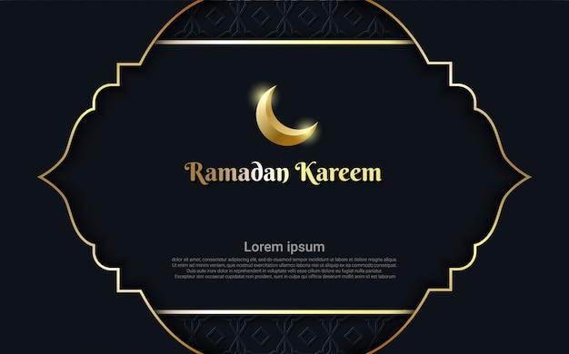 Fundo de ramadan kareem de luxo com moldura