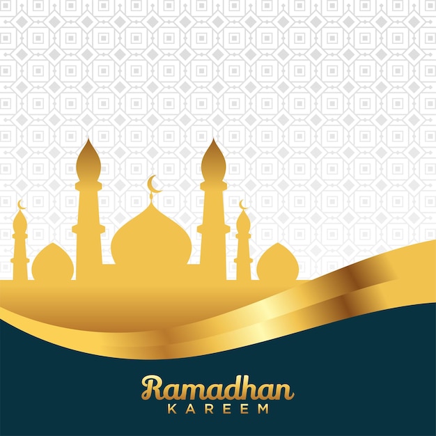 Fundo de ramadan kareem e mesquita de ouro