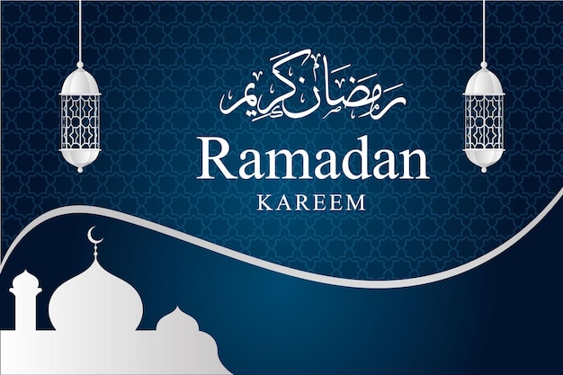 Fundo de ramadan kareem gradiente azul