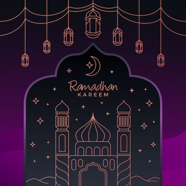 Fundo de ramadhan kareem roxo