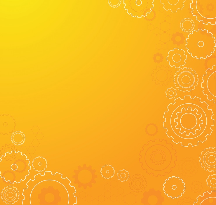 Vetor fundo de roda laranja abstrata engrenagens