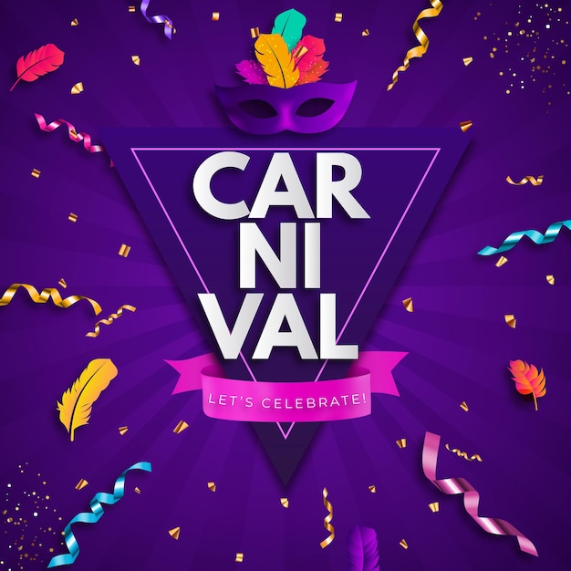 Fundo de saudação de festa de carnaval ilustração vetorial EPS10