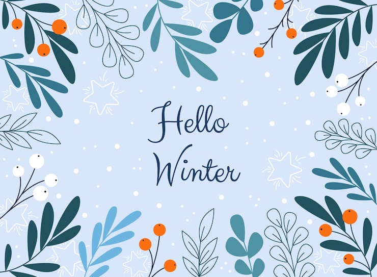 Vetor fundo de saudação de inverno em estilo simples