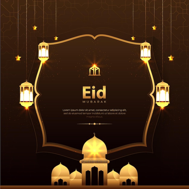 Fundo de saudação elegante eid mubarak