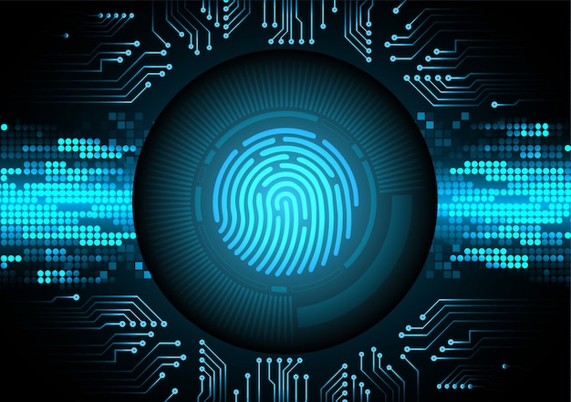 Fundo de segurança cibernética de rede de impressão digital.