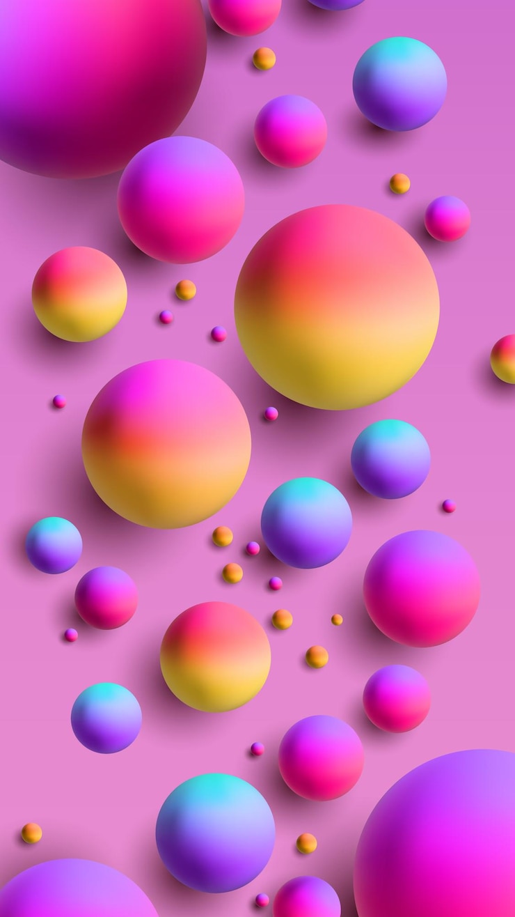 Fundo de smartphone de papel de parede moderno abstrato com bolhas d