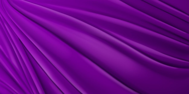 Fundo de tecido roxo com muitas dobras