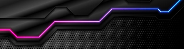Fundo de tecnologia abstrata futurista com linha de néon