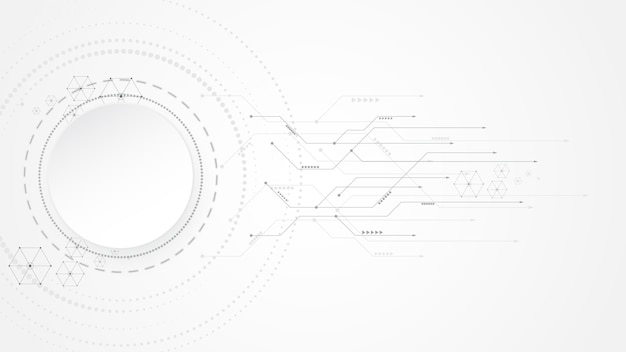 Fundo de tecnologia abstrato cinza branco