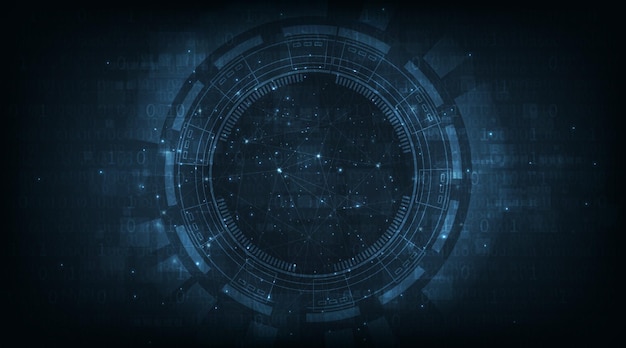 Fundo de tecnologia abstrato círculo azul