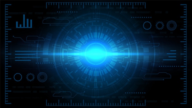 Vetor fundo de tecnologia de circuito com sistema de conexão de dados digitais de alta tecnologia e computador eletrônico