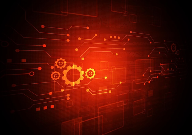 Fundo de tecnologia de circuito com sistema de conexão de dados digital hitech e design eletrônico de computador