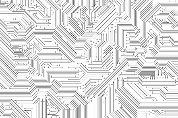 Fundo de tecnologia de microchip. Circuito abstrato, textura de esquema de eletrônica digital. Placa-mãe de hardware, padrão vetorial recente de dados de tecnologia. Rede de microchip de ilustração, circuito digital técnico