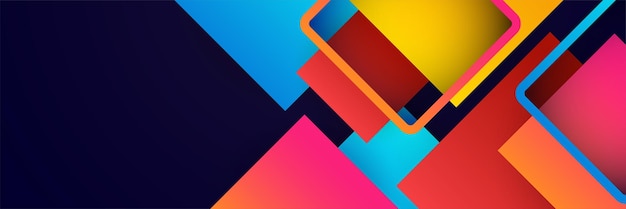 Fundo de tecnologia de vetor de banner colorido abstrato para folheto de site de folheto de design Papel de parede colorido colorido geométrico para página de destino de apresentação de certificado de pôster