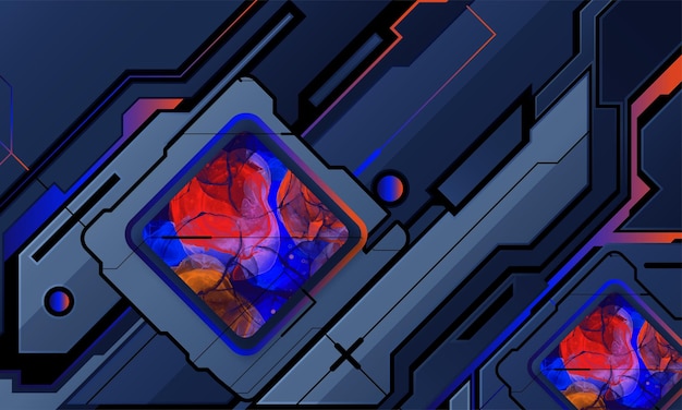 Fundo de tecnologia do ciberespaço virtual Interface futurista da tecnologia Cyber hud