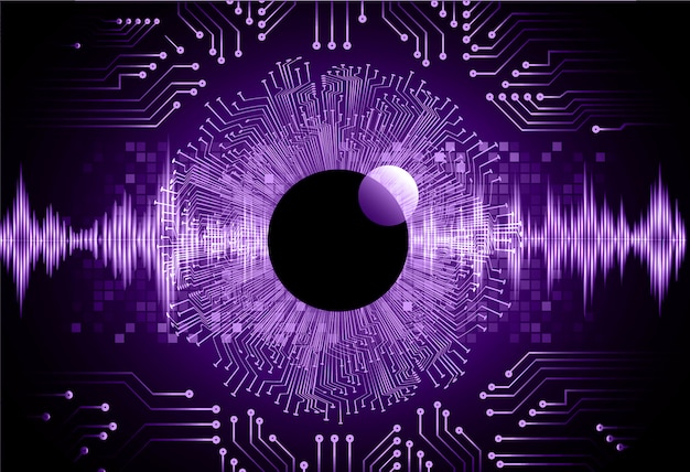 fundo de tecnologia futura do olho roxo cyber circuito