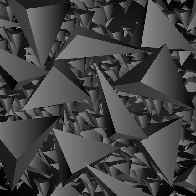 Fundo de tecnologia poligonal geométrico escuro. Desenho vetorial