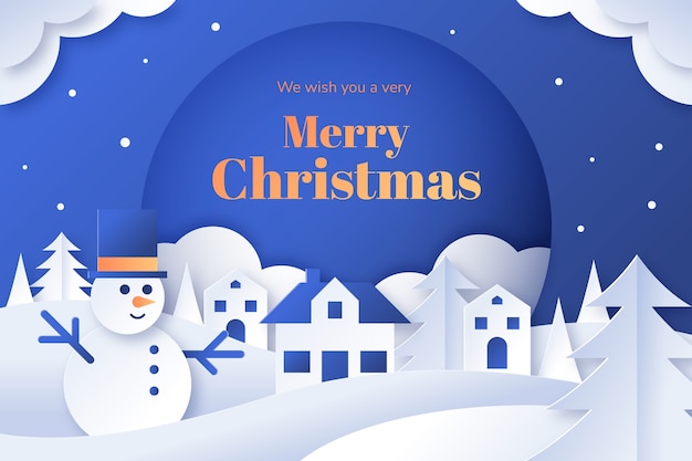 Fundo de temporada de natal de estilo de papel