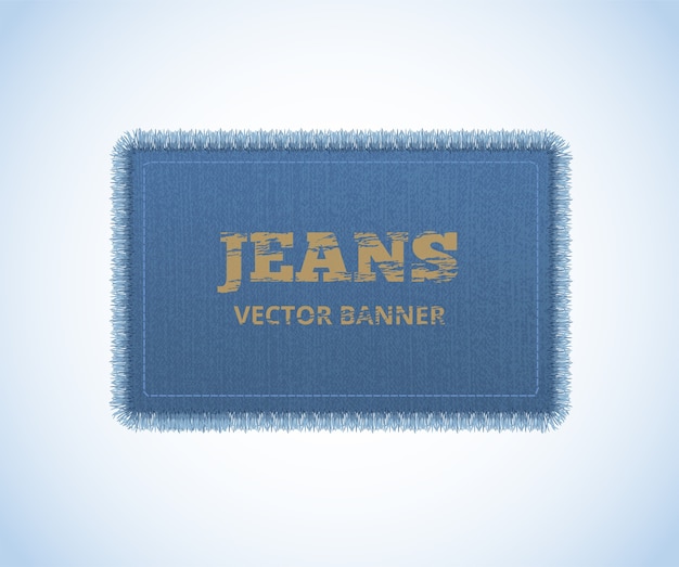 Vetor fundo de textura jeans. banner realista de jeans.